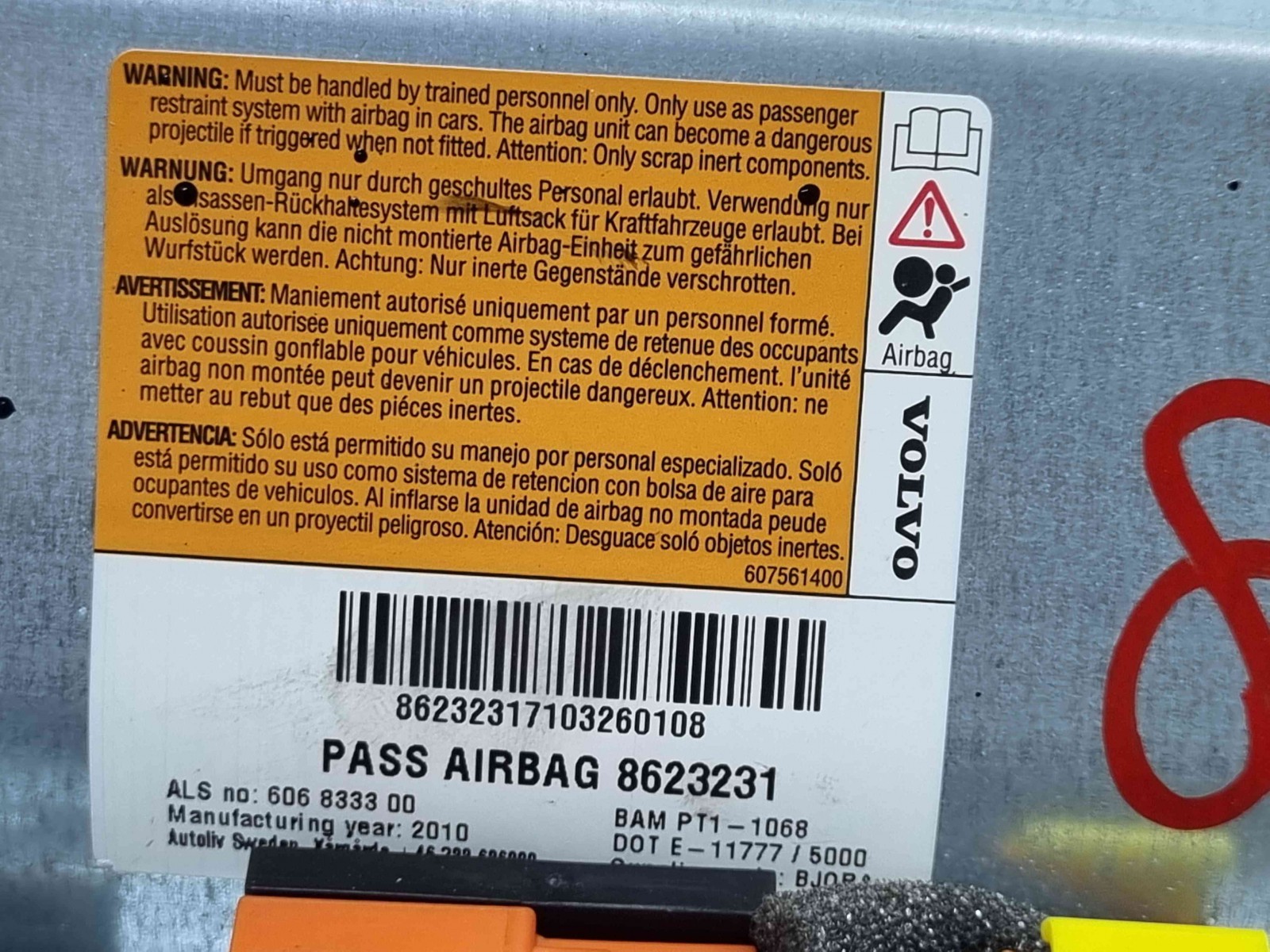 Airbag pasager Volvo XC90 [Fabr 2002-2014] 8623231 - imagine 4