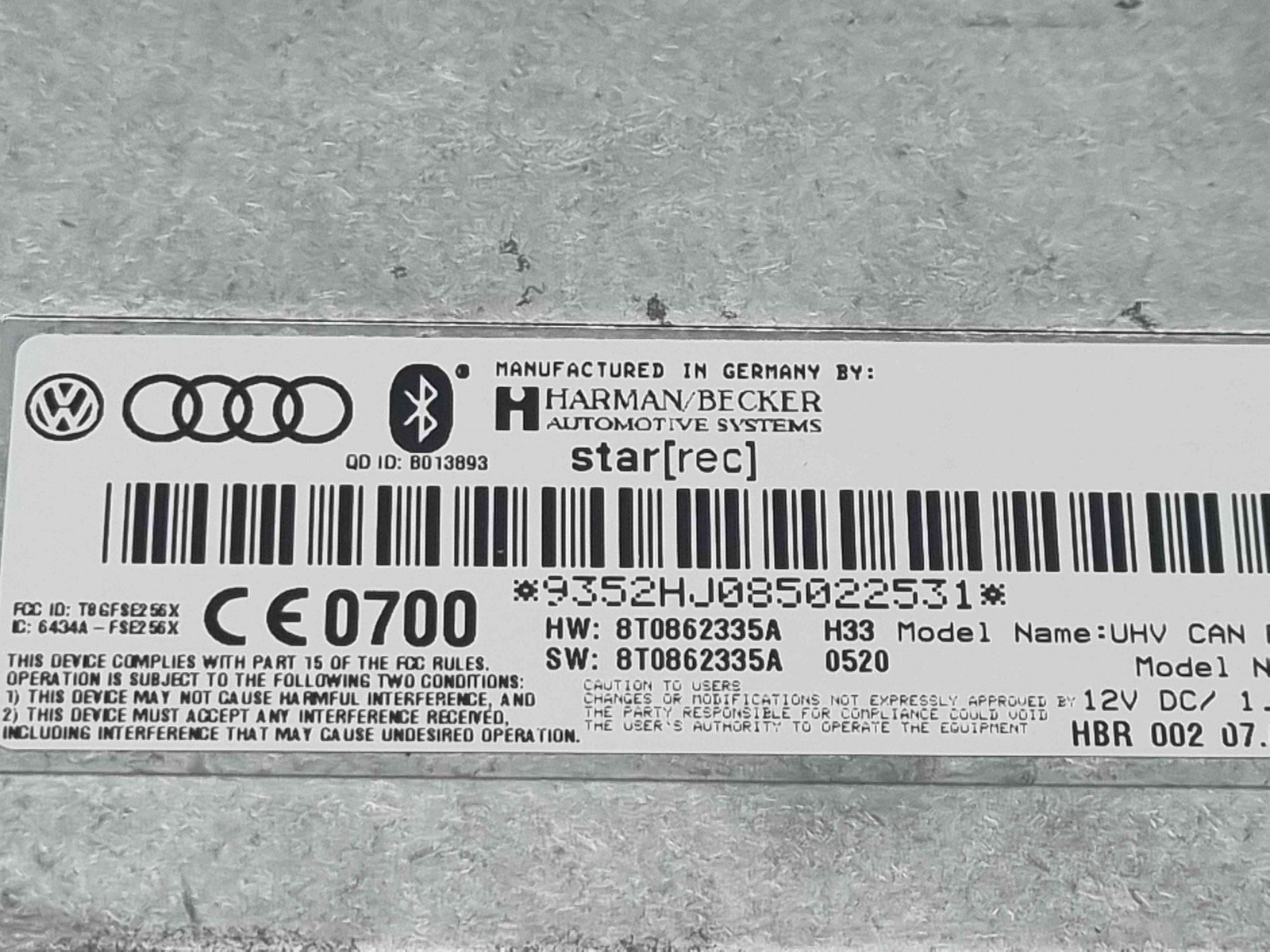 Modul bluetooth Audi A4 (8K5, B8) Avant [Fabr 2008-2015] 8T0862335A - imagine 2