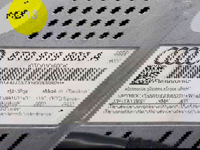  Display bord Audi A4 (8K5, B8) Avant [Fabr 2008-2015] 8T0919603A