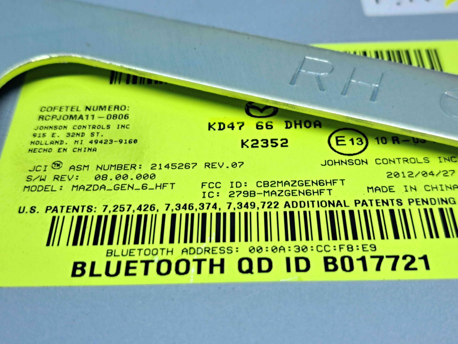 Modul bluetooth MAZDA CX-5 (KE) [Fabr 2011-2016] KD4766DH0A - imagine 3