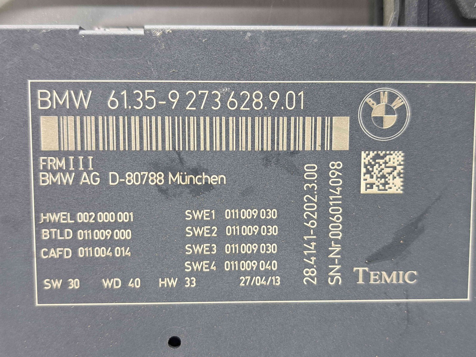 Modul confort Bmw 5 Touring (F11) [Fabr 2011-2016] 9273628 - imagine 2