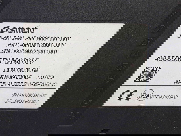  Panou sigurante SMART Fortwo Coupe (W451) [Fabr 2006-2014] A4519009100 