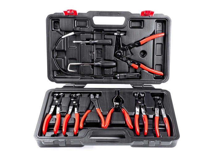 Trusa de clesti pentru coliere, furtunuri, 9piese