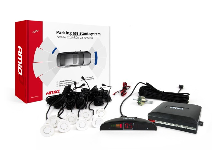 Set senzor parcare 8 LED alb