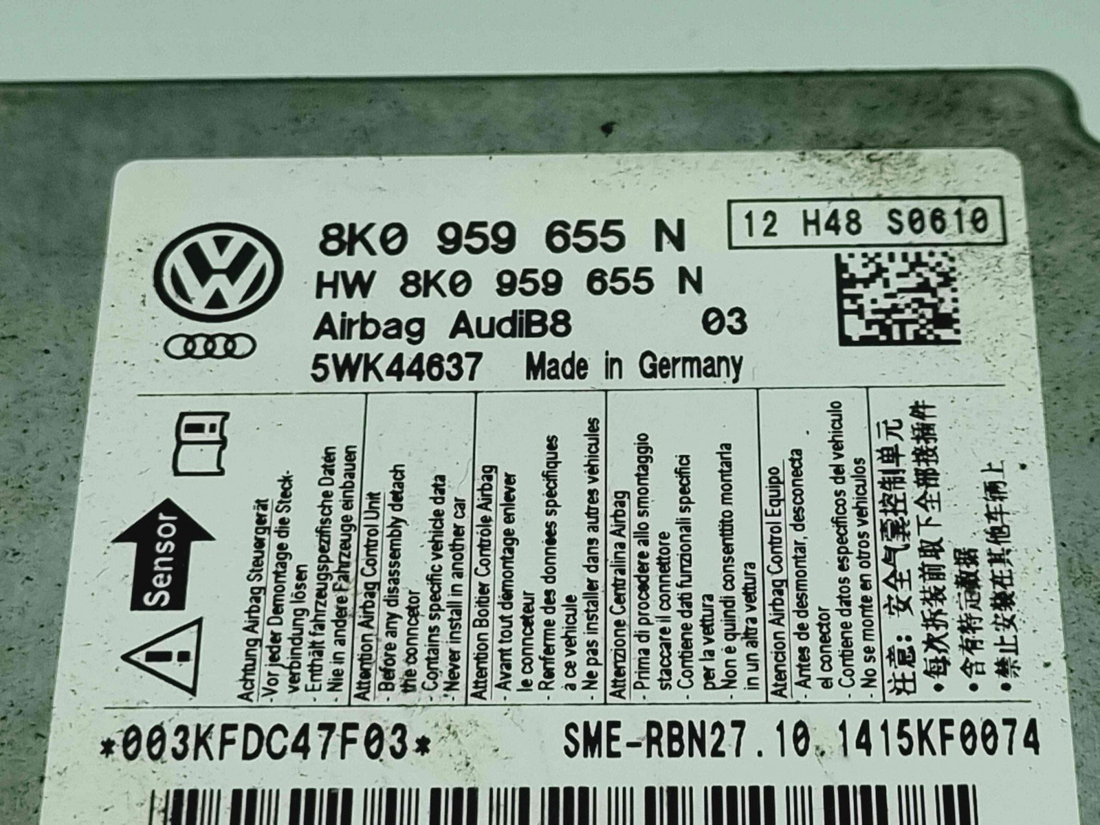 Calculator airbag Audi A4 (8K2, B8.5) Facelift [Fabr 2008-2015] 8K0959655N 2.0 TDI CNHC 120KW / 163CP - imagine 2