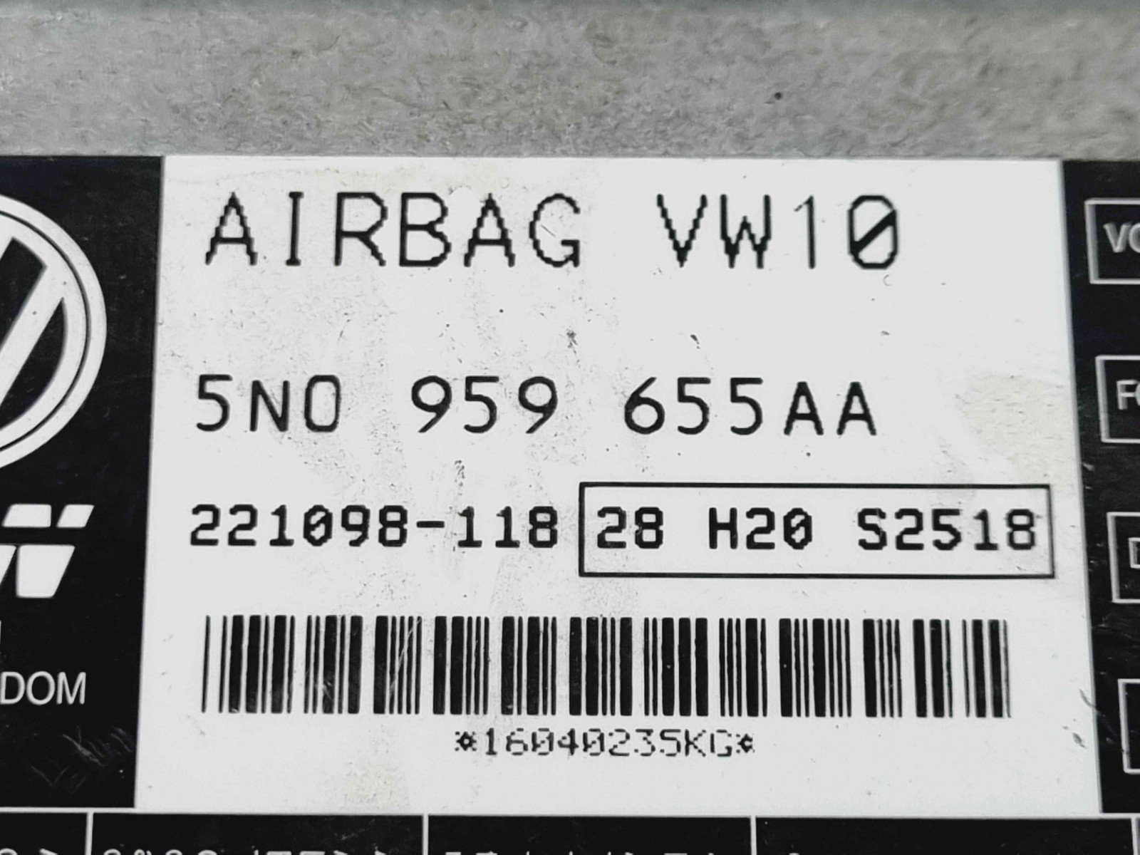Calculator airbag Volkswagen Passat B7 (362) [Fabr 2010-2014] 5N0959655AA 2.0 TDI CFFB 103KW / 140CP - imagine 2