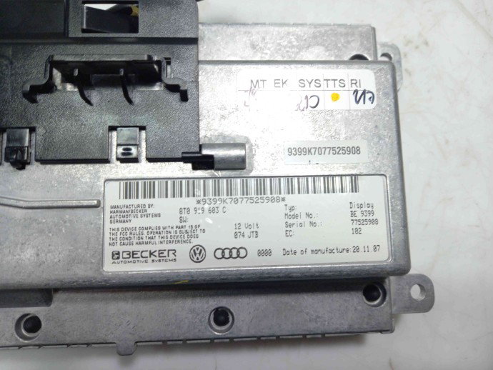 Display bord Audi A5 2.7 CAMA 8T0919603C 2007-2015