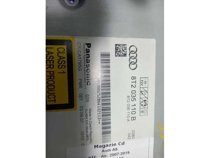 Magazie CD Audi A5 2.7 CAMA 8T2035110B 2007-2015