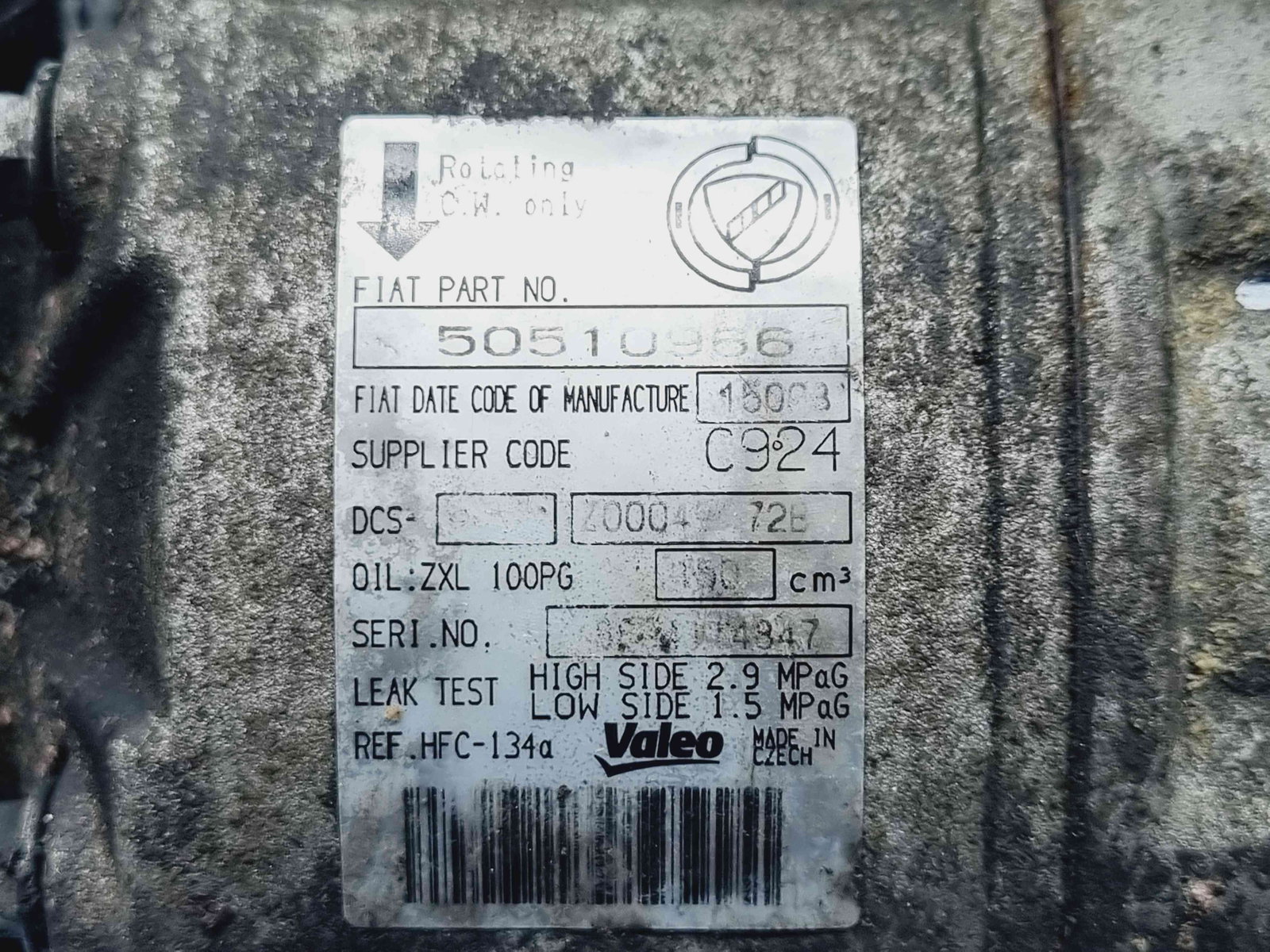 Compresor clima Alfa Romeo 159 Sportwagon (939) [Fabr 2006-20011] 50510966 1.9 JTD 618247110KW / 150CP 1.9 JTD 618247 110KW / 150CP - imagine 2