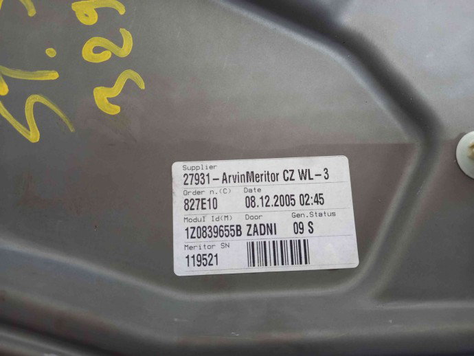 Macara geam stanga spate Skoda Octavia 2 1.9 BKC 1Z0839655F 2004-2013