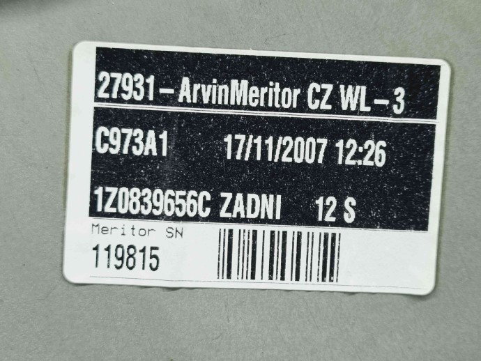 Macara electrica geam dreapta spate Skoda Octavia 2 Combi (1Z5) [Fabr 2004-2013] 1Z0839656C