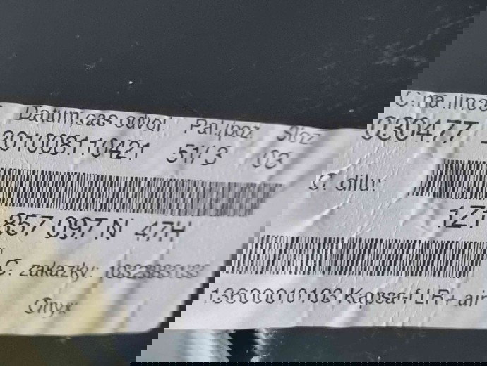   Torpedou Skoda Octavia 2 (1Z3) [Fabr 2004-2013] 1Z1857097N