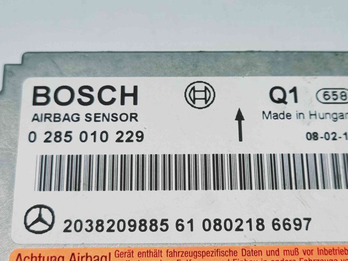 Calculator airbag Mercedes Clasa CLK (C209) [Fabr 2002-2009] 2038209885 | 0285010229 2.2 CDI 646966  2.2 CDI 646966 80KW / 109CP