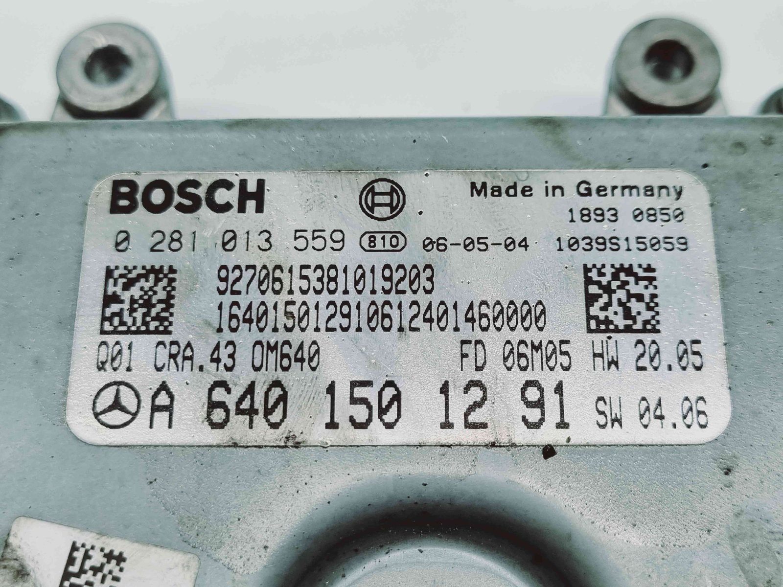 Calculator motor ECU Mercedes Clasa B (W245) [Fabr 2005-2011] A6401501291 n 0281013559 2.0 75KW / 102CP - imagine 2