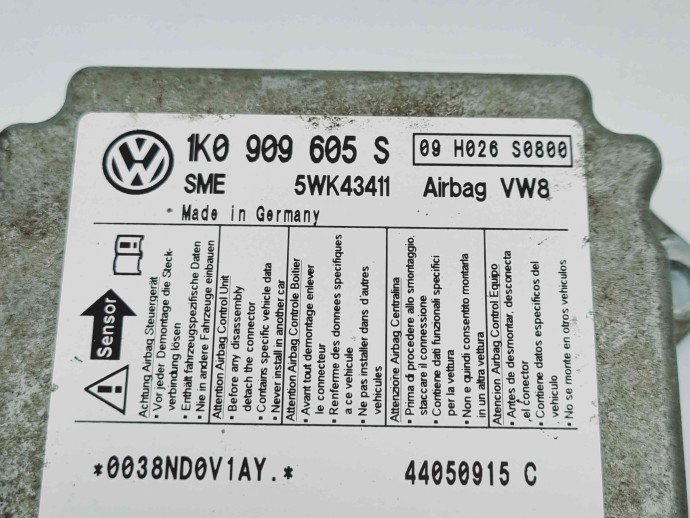 Calculator airbag Skoda Octavia 2 (1Z3) [Fabr 2004-2013] 1K0909605S 1.6 Benz BSE 75KW / 102CP 1.6 Benz BSE 75KW / 102CP
