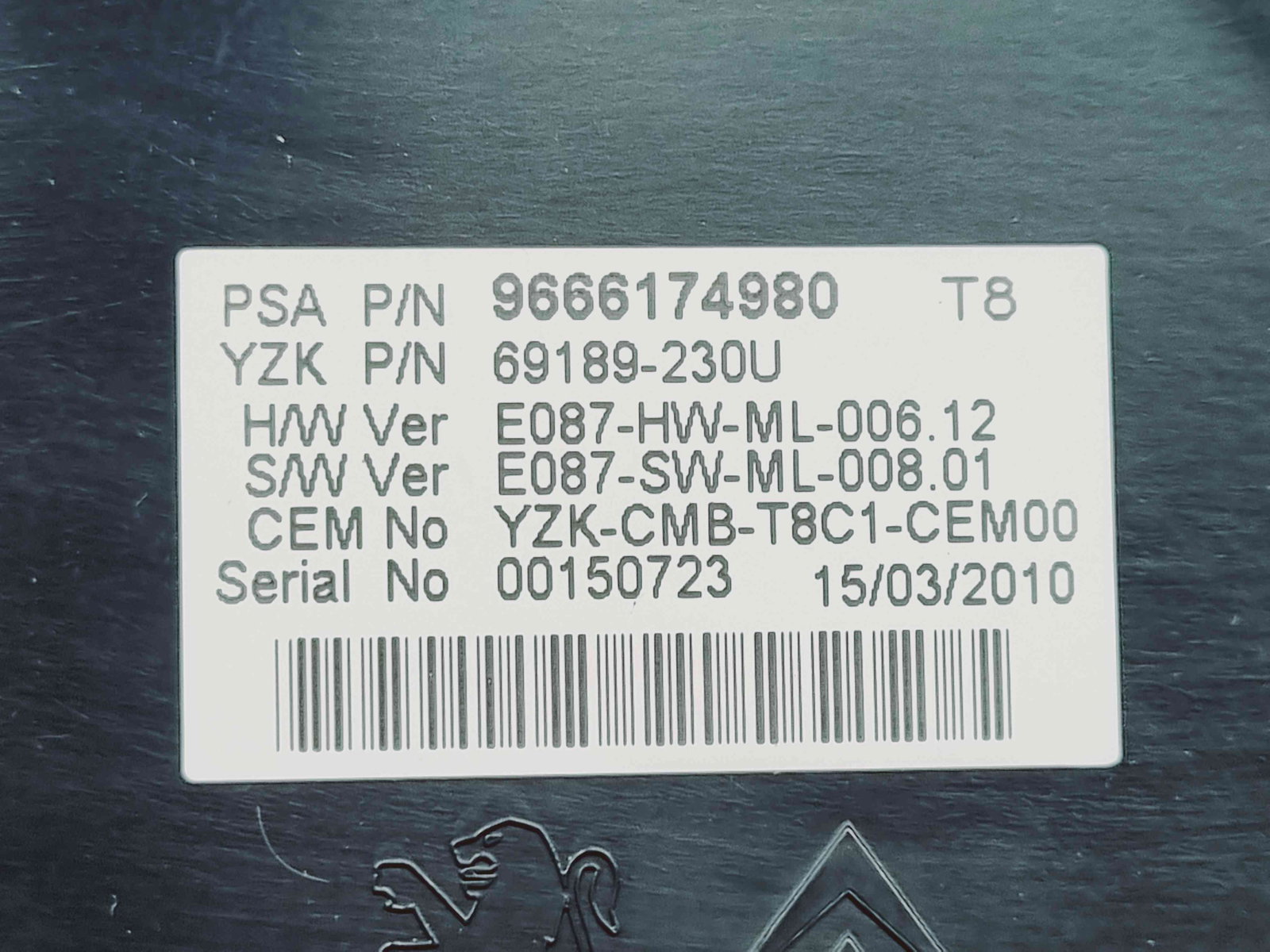 Ceas bord Peugeot 3008 [Fabr 2009-2016] 9666174980 - imagine 5