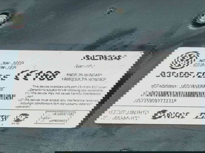   Modul bluetooth Volkswagen Passat B6 Variant (3C5) [Fabr 2005-2010] 3C0035729E