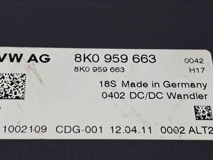  Modul stabilizator tensiune Audi A1 (8X1) [Fabr 2010-2018] 8K0959663