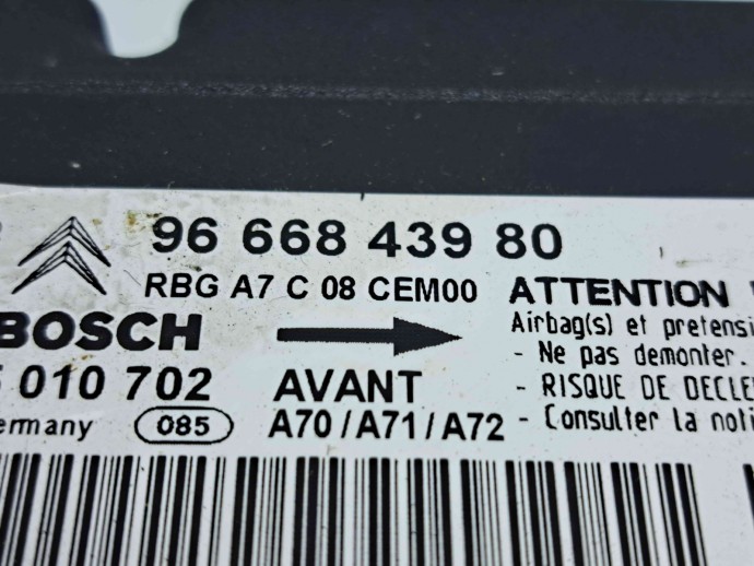 Calculator airbag Peugeot 207 (WA) [Fabr 2006-2012] 9666843980  
