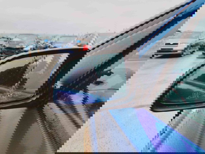 Oglinda stanga Chevrolet Aveo (T250, T255) [Fabr 2003-2011] Albastru