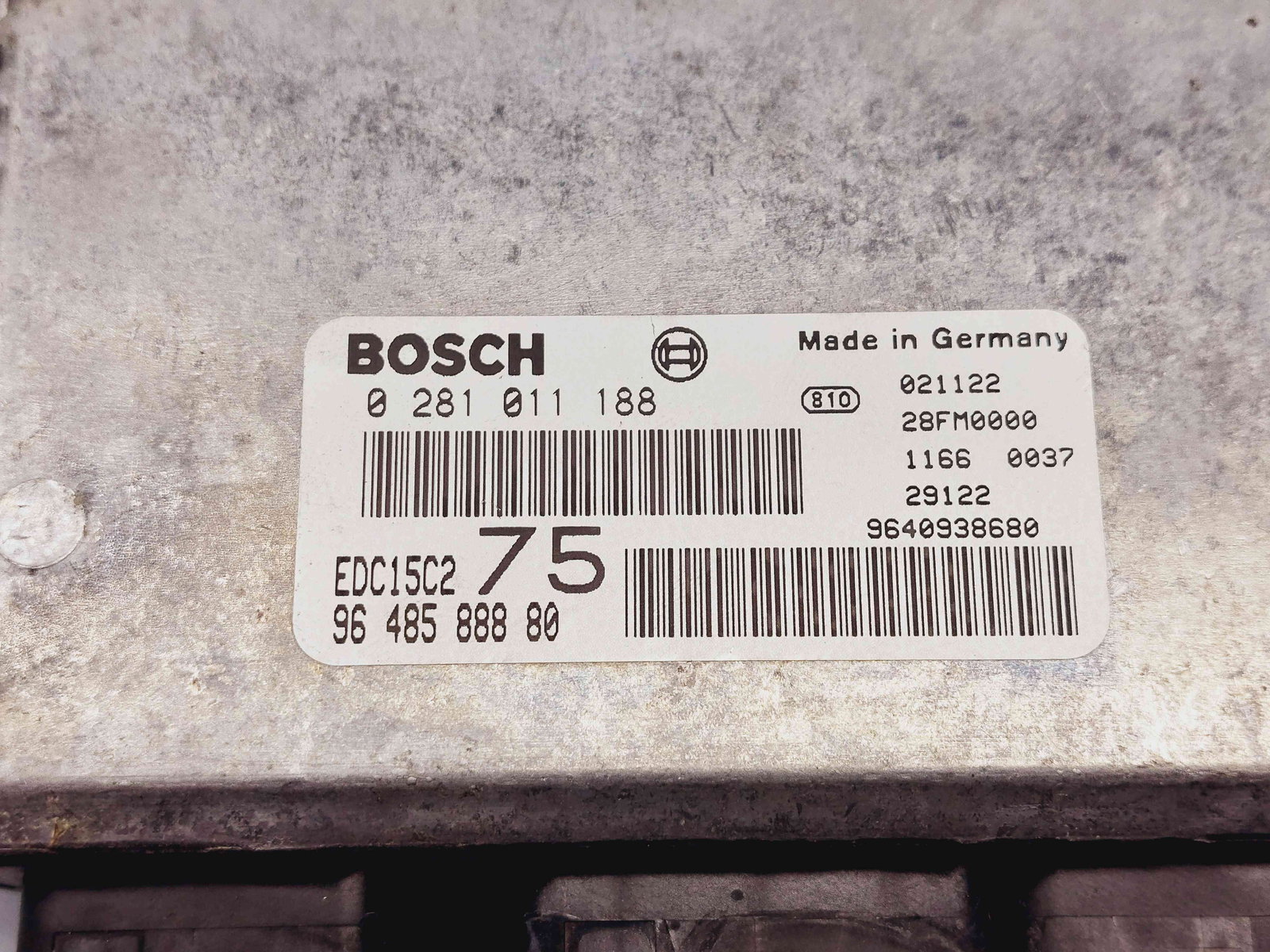 Calculator motor ECU Peugeot 206 [Fabr 1998-2009] 9648588880 / 0281011188 / EDC1 2.0 HDI 66KW / 90CP 2.0 HDI 66KW / 90CP - imagine 4