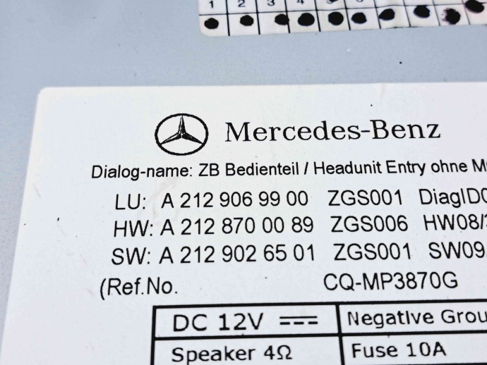  Radio CD Mercedes Clasa E (W207) Coupe [Fabr 2009-2012] A2129069900