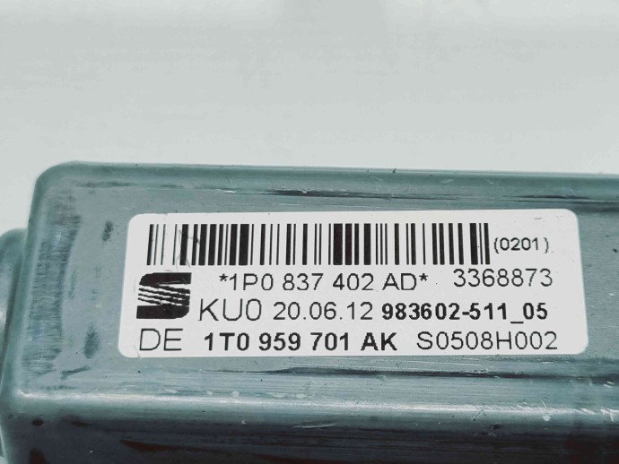Motoras geam dreapta fata Seat Leon (1P1) [Fabr 2005-2011] 1P0837502AD | 3C0959793B
