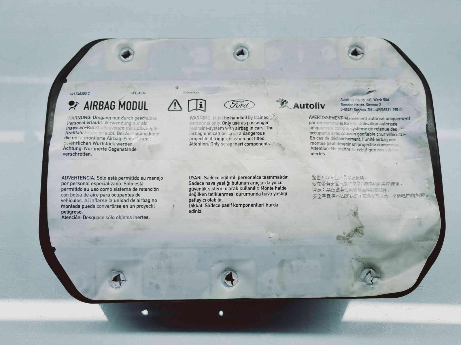 Airbag pasager Ford Focus 3 Hatchback [Fabr 2011-2015] BM51-A044A74-EB - imagine 1