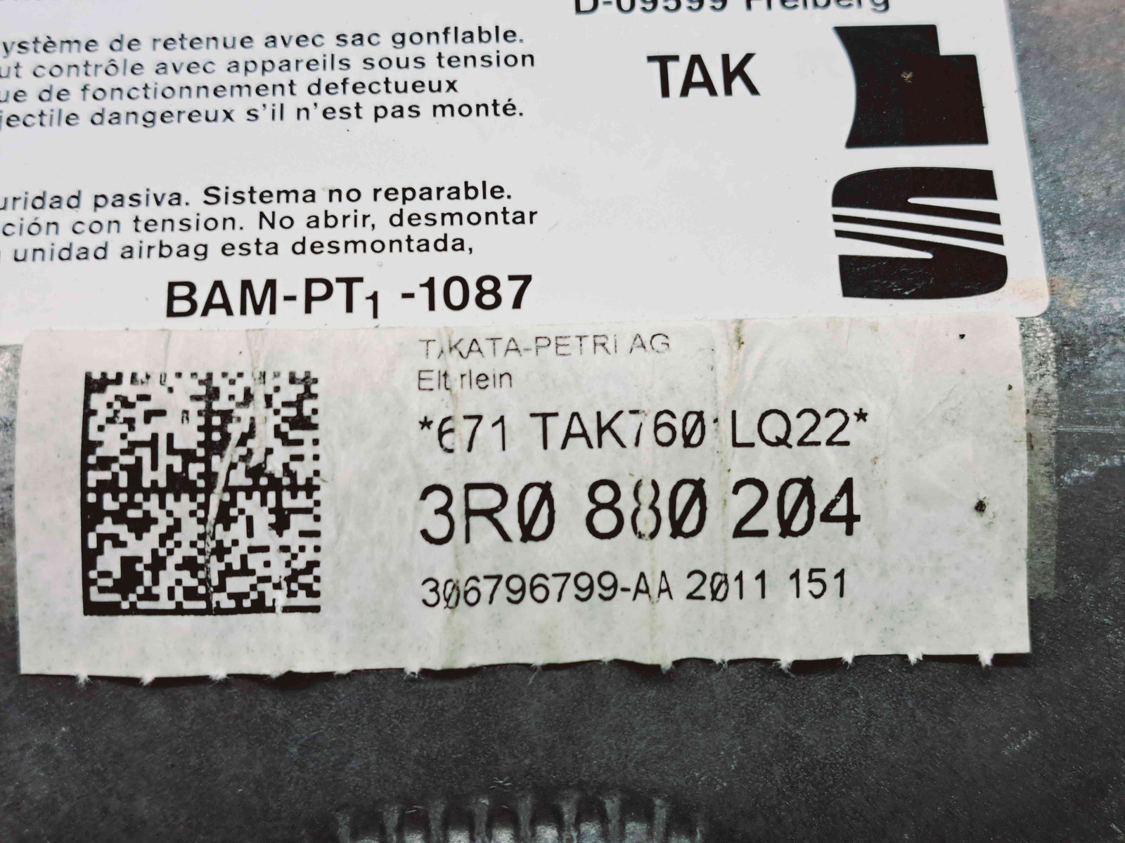 Airbag pasager Seat Exeo (3R2) [Fabr 2008-2013] 3R0880204 - imagine 4