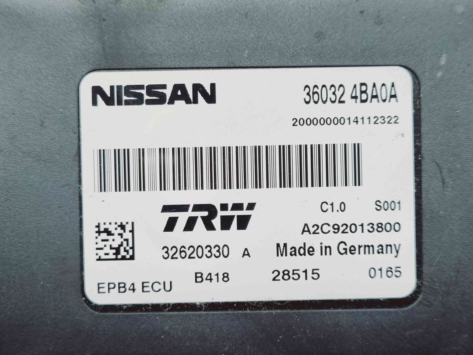 Calculator frana de mana Nissan Qashqai (2) [Fabr 2013-2017] 360324BA0A 1.5 DCI K9K 1.5 DCI K9K - imagine 3