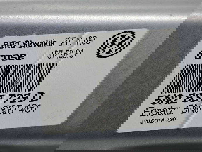 Macara electrica geam stanga fata Volkswagen Tiguan (5N) [Fabr 2007-2016] 5N2837729D