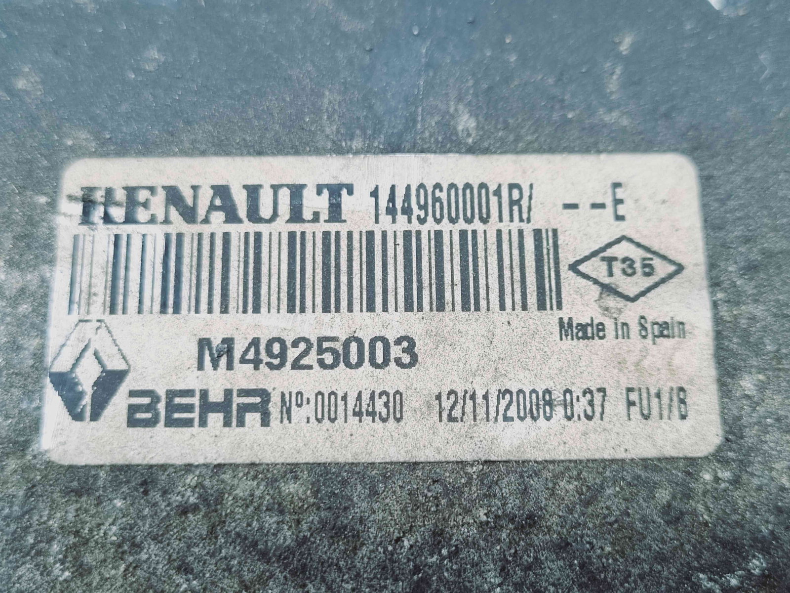 Radiator intercooler Renault Laguna 3 Combi [Fabr 2007-2015] 144960001R 2.0 DCI M9R802 110KW / 150CP 2.0 DCI M9R802 110KW / 150CP - imagine 4