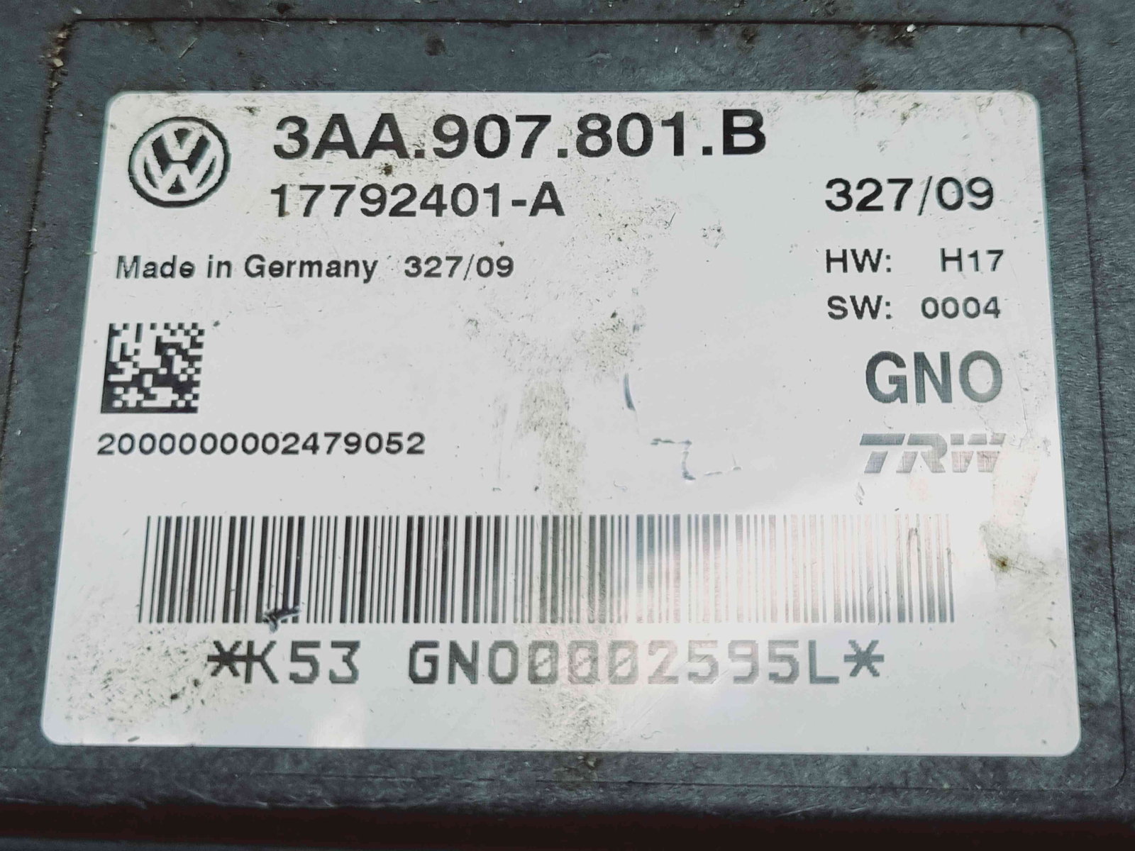 Calculator frana de mana Volkswagen Passat B7 (362) [Fabr 2010-2014] 3AA907801B 2.0 TDI CBAB 103KW / 140CP - imagine 3