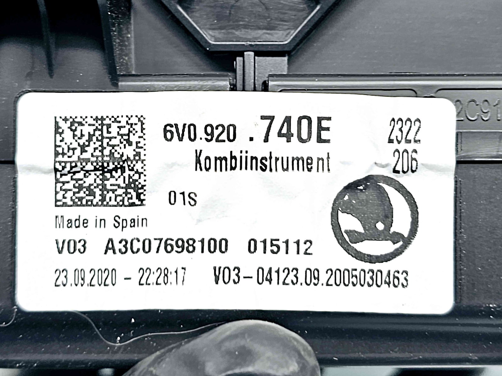Ceas bord Skoda Fabia 3 Combi (NJ5) [Fabr 2014-2022] 6V0920740E - imagine 5