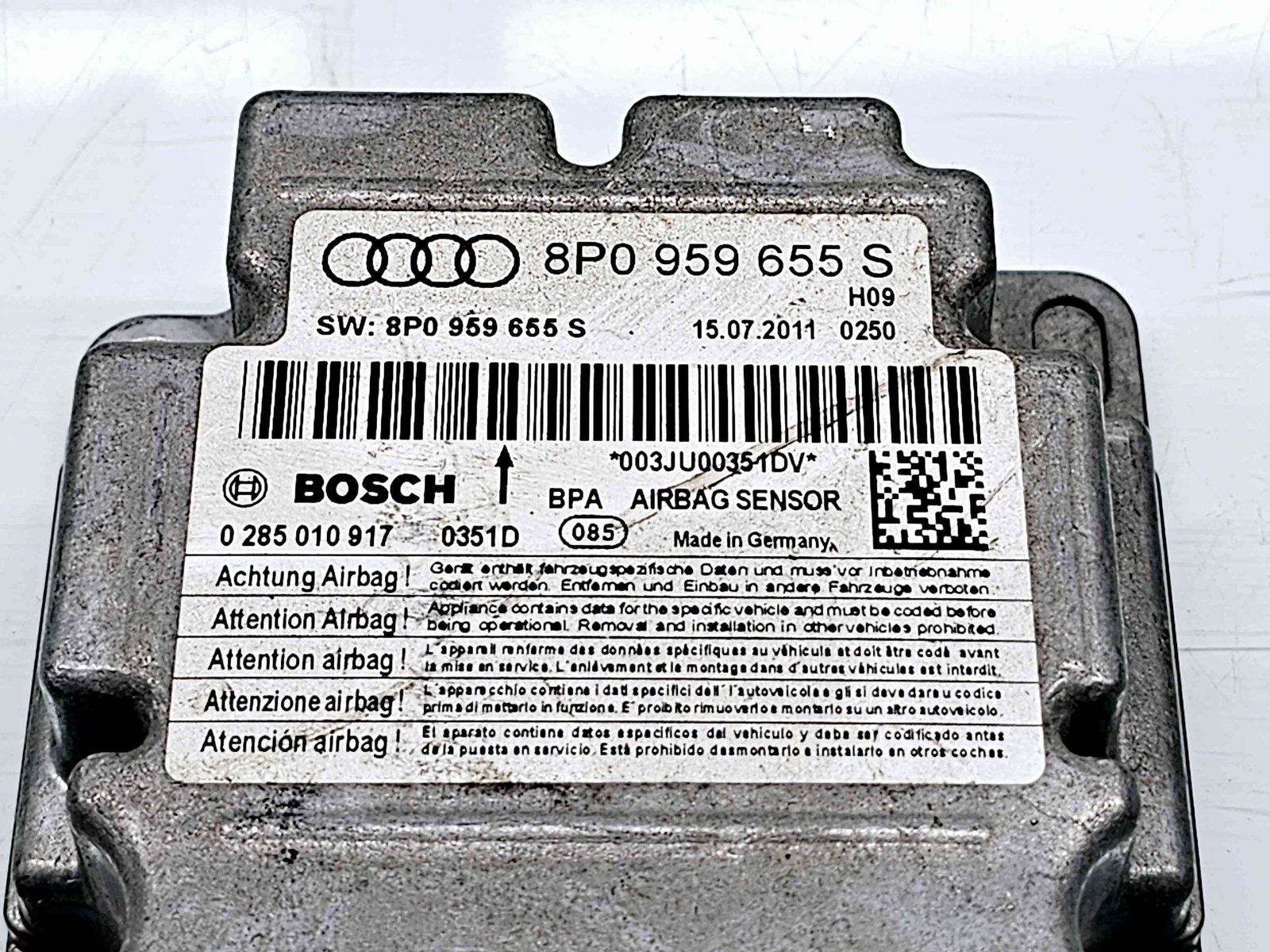 Calculator airbag Audi A3 Sportback (8PA) [Fabr 2004-2013] Facelift 8P0959655S 1.6 TDI CAYC 77KW / 105CP 1.6 TDI CAYC 77KW / 105CP - imagine 2