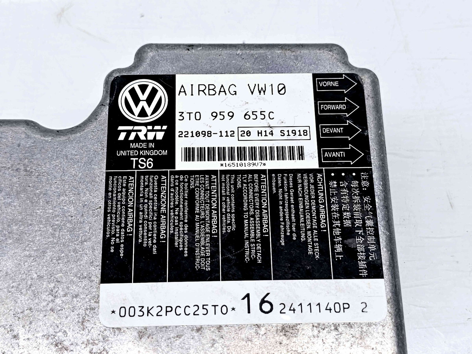 Calculator airbag Skoda Superb II Combi (3T5) [Fabr 2009-2015] 3T0959655C 1.8 TFSI CDAA 118KW / 160CP 1.8 TFSI CDAA 118KW / 160CP - imagine 2