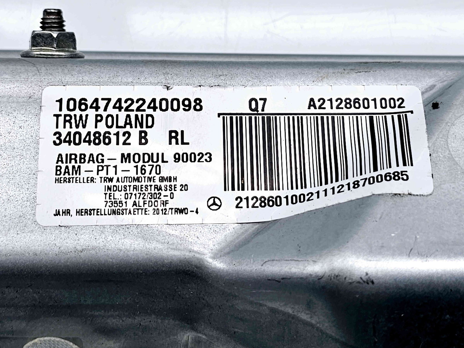 Airbag genunchi Mercedes Clasa E (W212) AMG [Fabr 2009-2016] A2128601002 - imagine 4