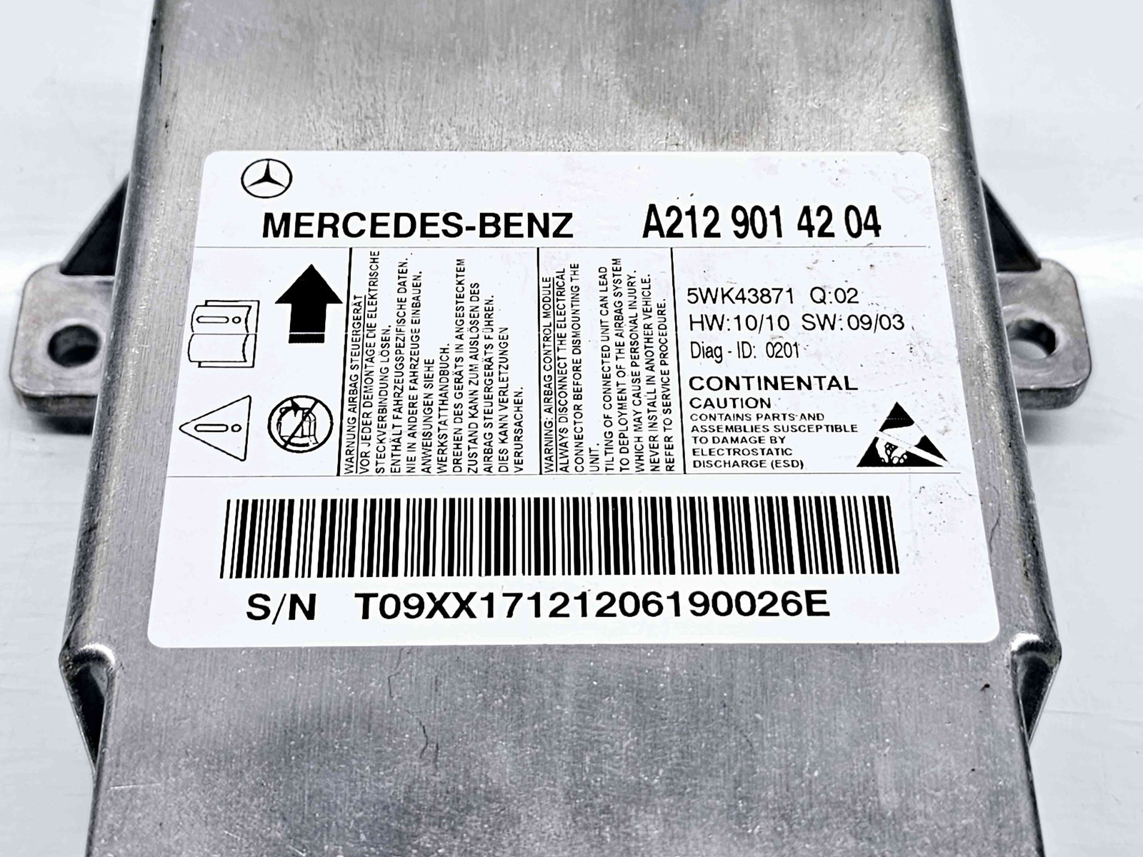 Calculator airbag Mercedes Clasa E (W212) AMG [Fabr 2009-2016] A2129014204 2.2 CDI 651924 125KW / 170CP 2.2 CDI 651924 125KW / 170CP - imagine 3