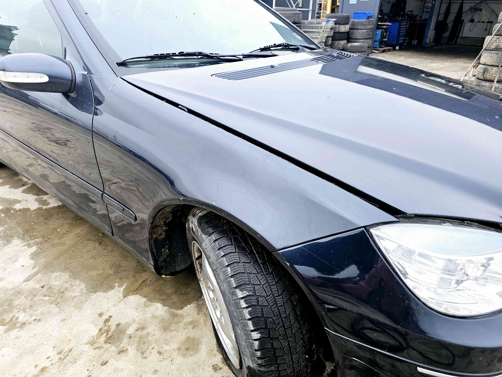 Aripa dreapta fata Mercedes Clasa C (W204) [Fabr 2000-2007] 189 NEGRU SMARALD - imagine 4