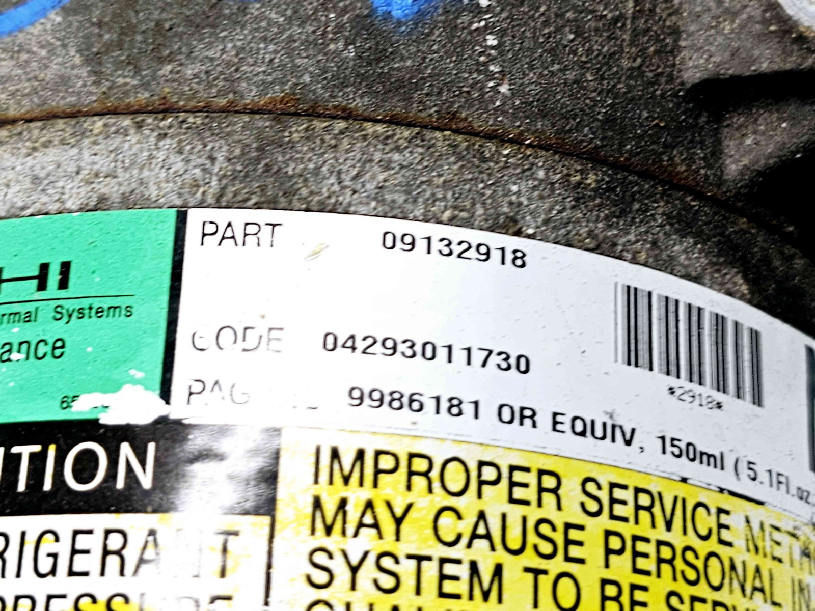 Compresor clima Opel Corsa C (F08, F68) [Fabr 2000-2005] 09132918 1.2 Benz Z12XE 55KW / 75CP 1.2 Benz Z12XE 55KW / 75CP 1.2 Benz Z12XE 55KW / 75CP - imagine 5