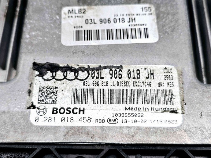 Calculator motor ECU AUDI A4 (8K2, B8) [Fabr 2008-2015] 03L906018JH | 0281018458 2.0 TDI CGLC 130KW / 177CP