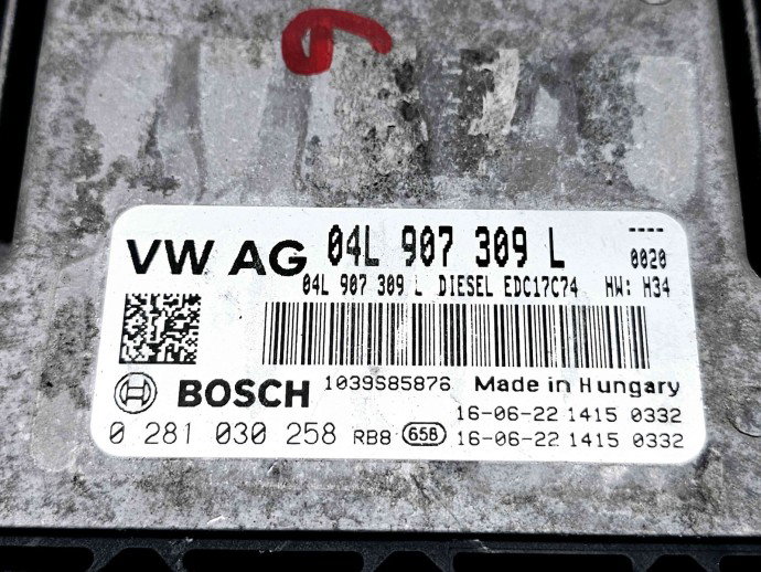 Calculator motor ECU AUDI A6 (4F5, C6) Avant [Fabr 2005-2010] 04L907309L | 0281030258 2.0 TDI DEUA 110KW / 150CP
