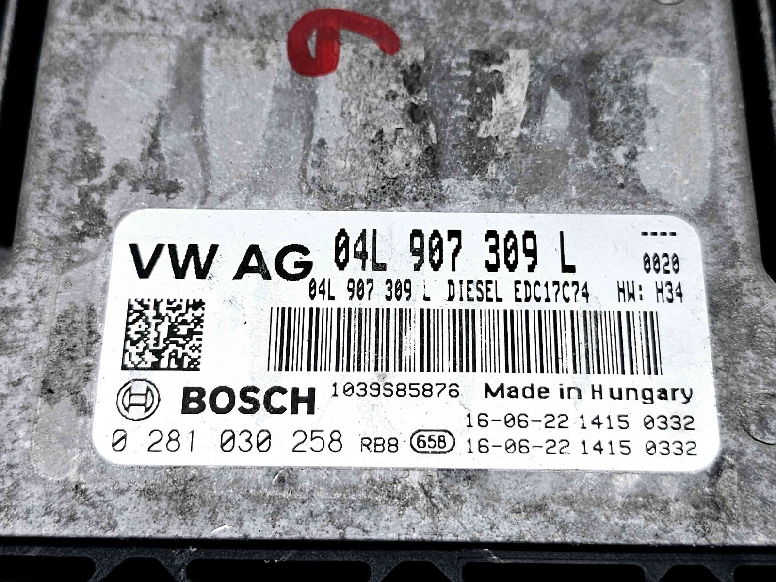 Calculator motor ECU AUDI A6 (4F5, C6) Avant [Fabr 2005-2010] 04L907309L n 0281030258 2.0 TDI DEUA 110KW / 150CP - imagine 3