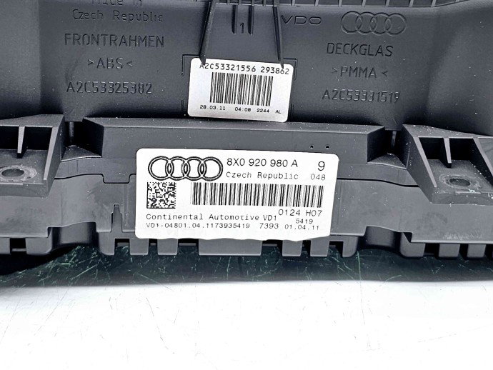  Ceas bord Audi A1 (8X1) [Fabr 2010-2018] 8X0920980A