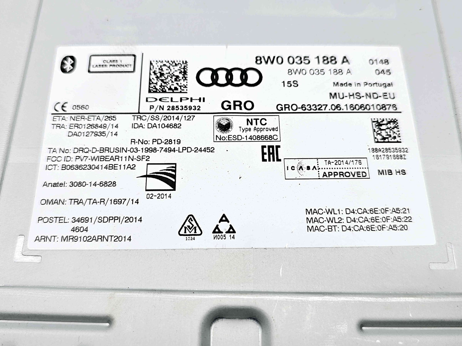 Unitate multimedia Audi A4 (8W2, B9) [Fabr 2015-2023] 8W0035188A - imagine 3