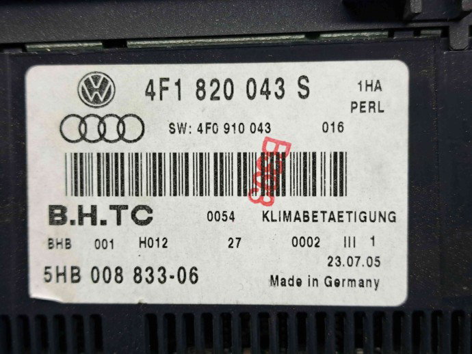  Panou comanda clima Audi A6 (4F2, C6) [Fabr 2004-2010] 4F1820043S