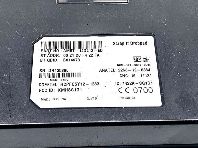   Modul bluetooth  Ford Focus 3 [Fabr 2010-2018] AM5T-14D212-ED