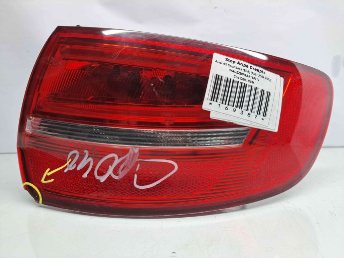  Stop aripa dreapta Audi A3 Sportback (8PA) [Fabr 2004-2013] OEM