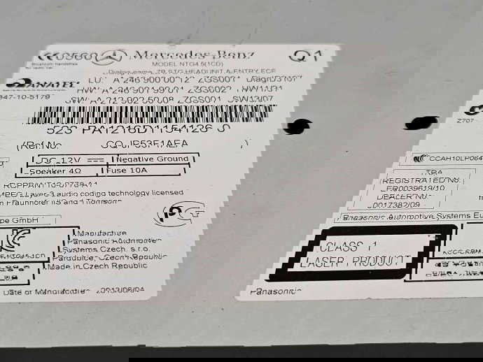  Radio CD cu navigatie Mercedes Clasa A (W176) [Fabr 2012-2018] A2469000012