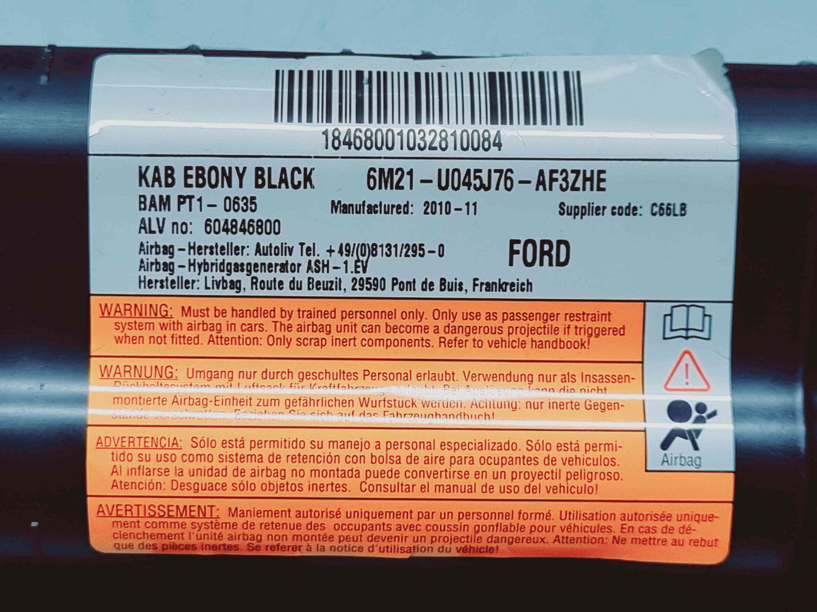 Airbag genunchi Ford Galaxy 2 [Fabr 2006-2015] AF3ZHE - imagine 4